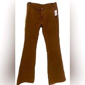 Women Clothing Vintage - Vintage Brown Corduroy Straight Leg Low Waist Pants